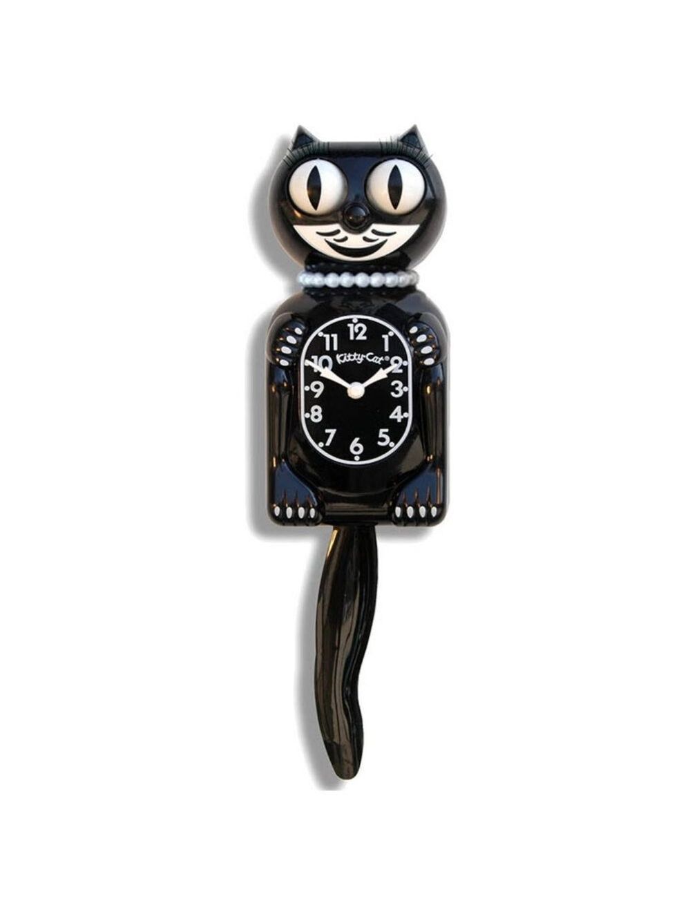 Classic Black Miss Kitty-Cat Kit-Cat clock Kat Klock